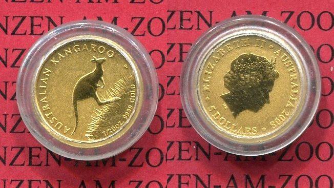 Foto Australien 5 Dollars Nugget 1/20 Unze Gold 2008