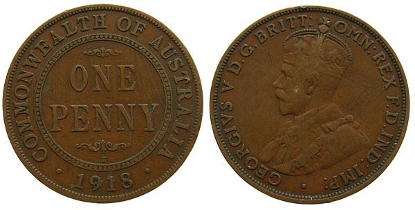 Foto Australien Australia 1 Penny 1918