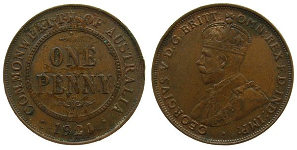 Foto Australien Australia 1 Penny 1921