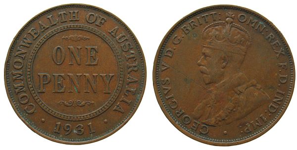 Foto Australien Australia 1 Penny 1931