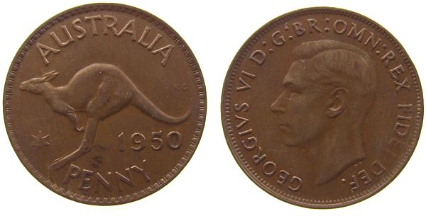 Foto Australien Australia 1 Penny 1950