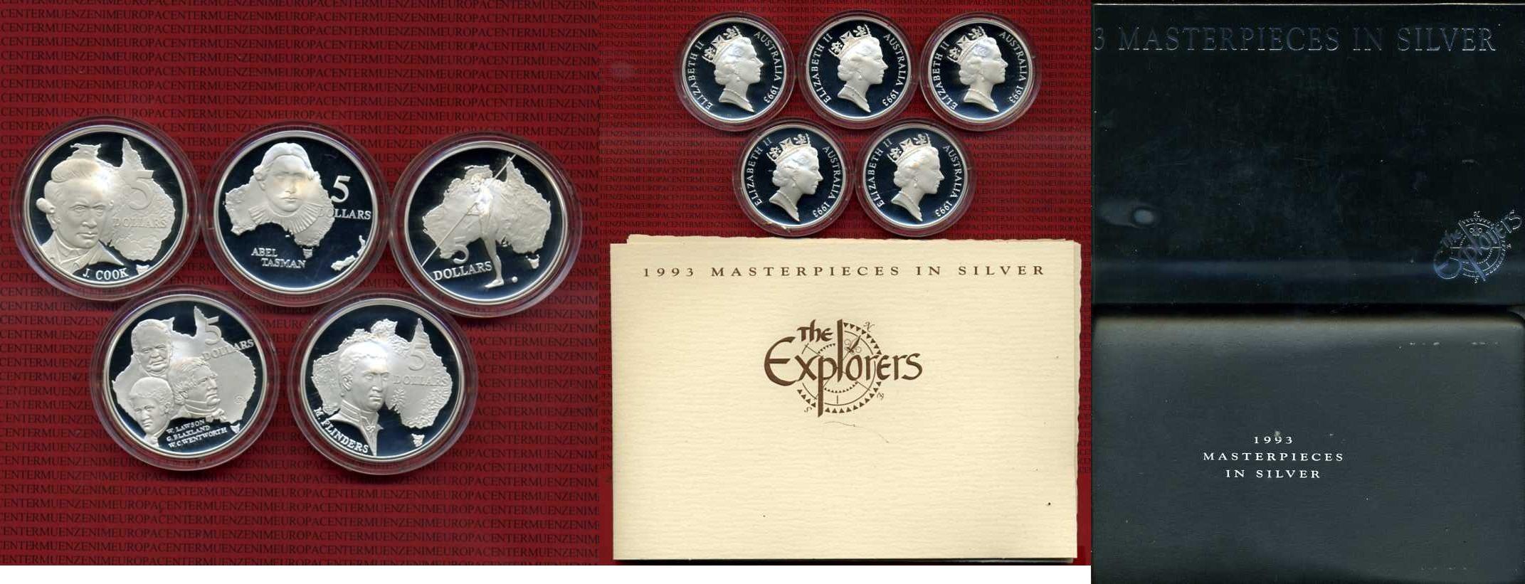 Foto Australien, Australia 5 x 5 Dollars Silber 1993