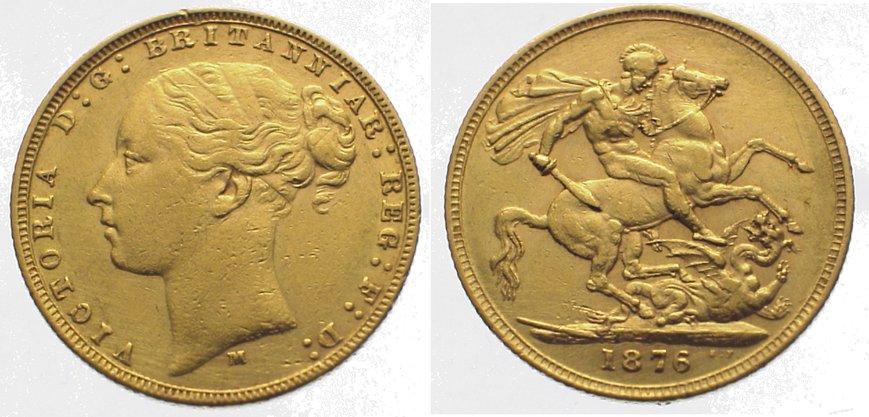 Foto Australien Sovereign Gold 1876 M