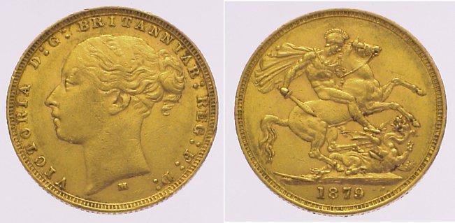 Foto Australien Sovereign Gold 1879 M