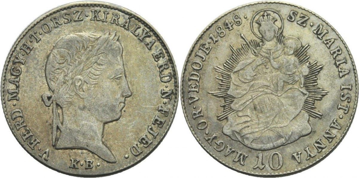 Foto Austria Ungarn Kremnitz 10 Krajcar 1848