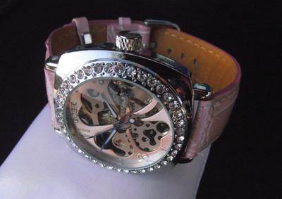 Foto Automatic Watch For Ladies L45 Goer. Pink Leather And Steel.