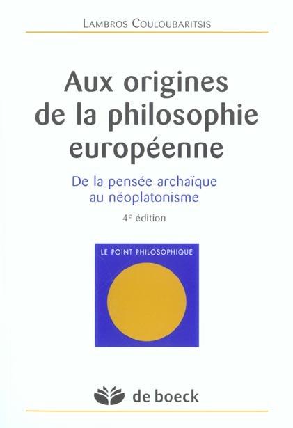 Foto Aux origines de la philosophie europeenne