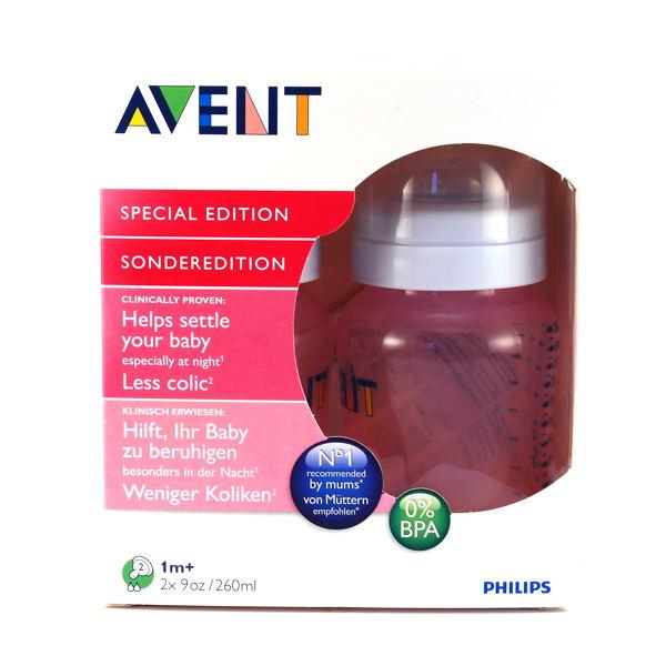 Foto Avent Lote DE 2 Biberones 260ML Rosa