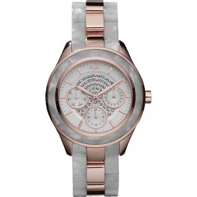 Foto AX5154 Armani Exchange Ladies NOEMI White Rose Gold Watch