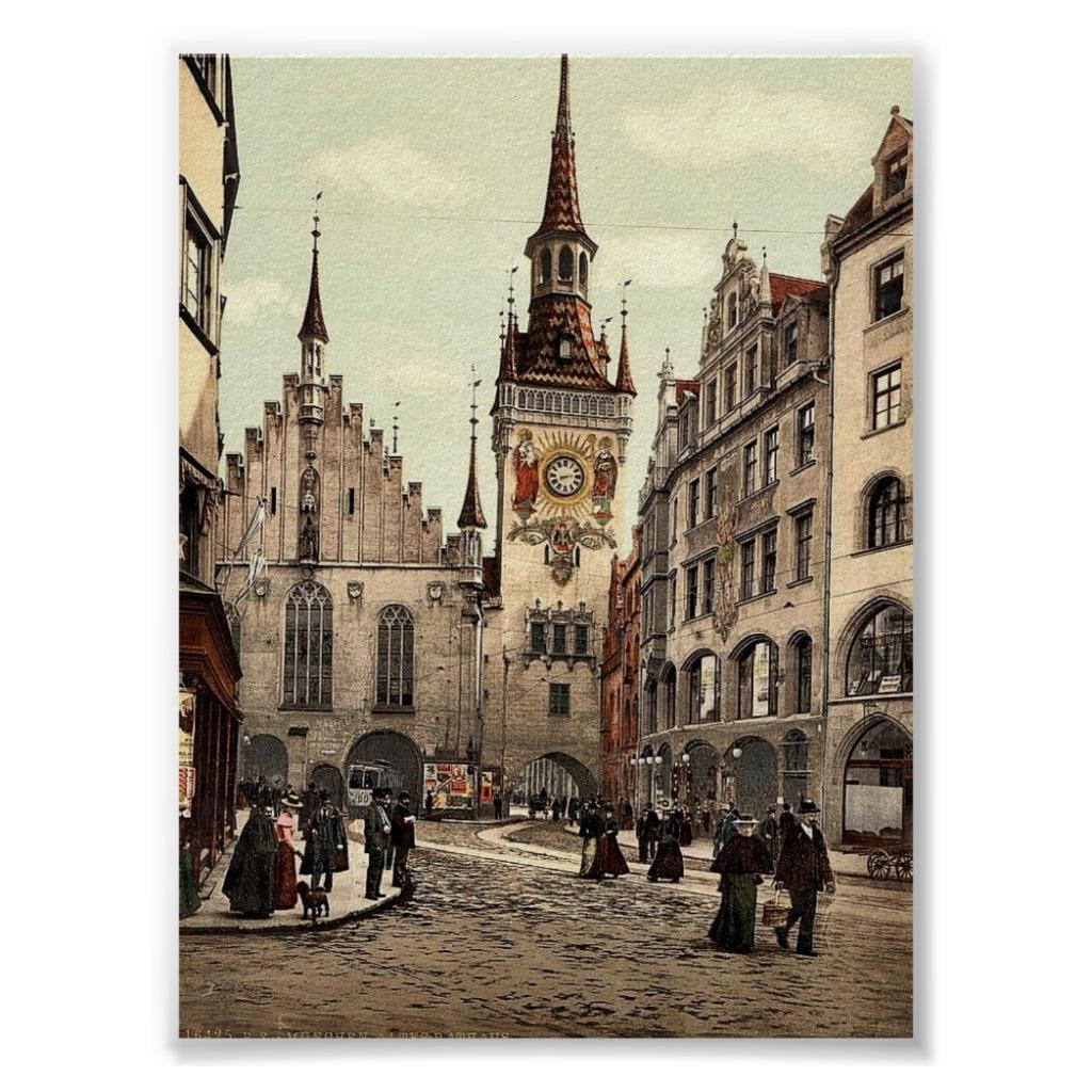 Foto Ayuntamiento viejo, Munich, Baviera, Alemania magn Posters