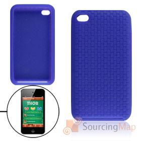 Foto azul de silicona antideslizante caso de protección de la piel para el iPod touch 4g