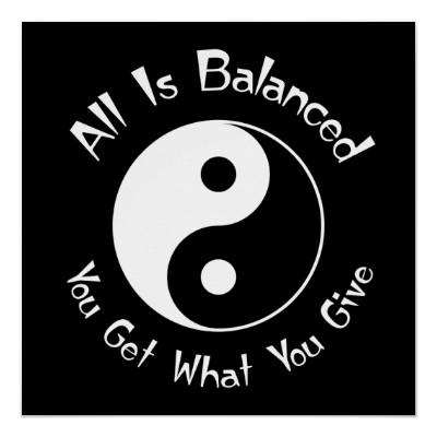 Foto B y poster de Yin Yang de la balanza de W