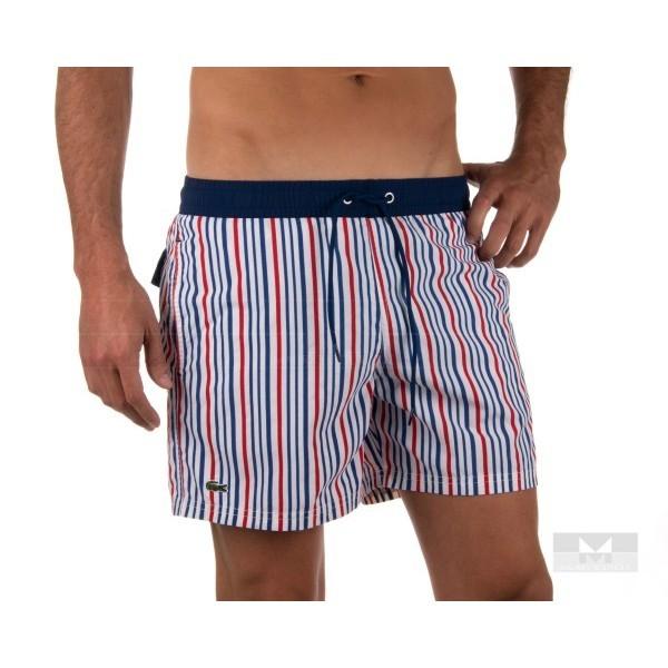 Foto Bañador de hombre LACOSTE fantasía a rayas. Muros