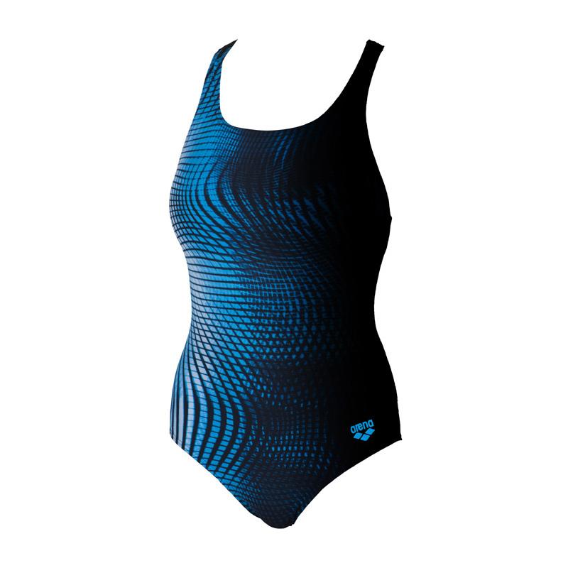 Foto Bañador de natación Arena Mel negro y turquesa mujer