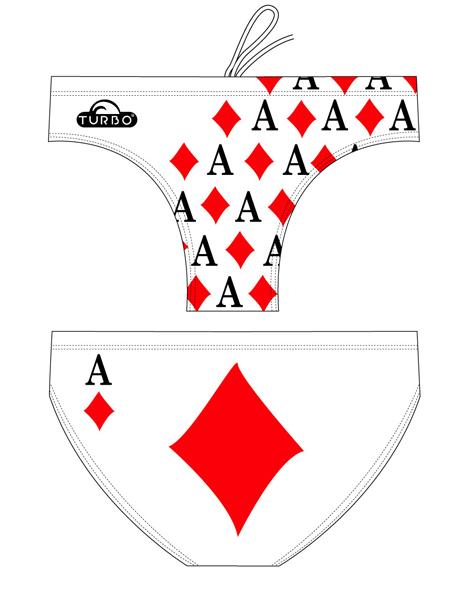 Foto Bañadores niño Turbo Waterpolo Ace Of Diamons White / Red Junior