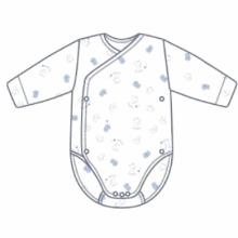 Foto babidu body cruzado manga larga 100% algodón (gatitos celeste)