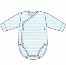 Foto babidu body cruzado manga larga estampado mil rayas azul 100% algodón