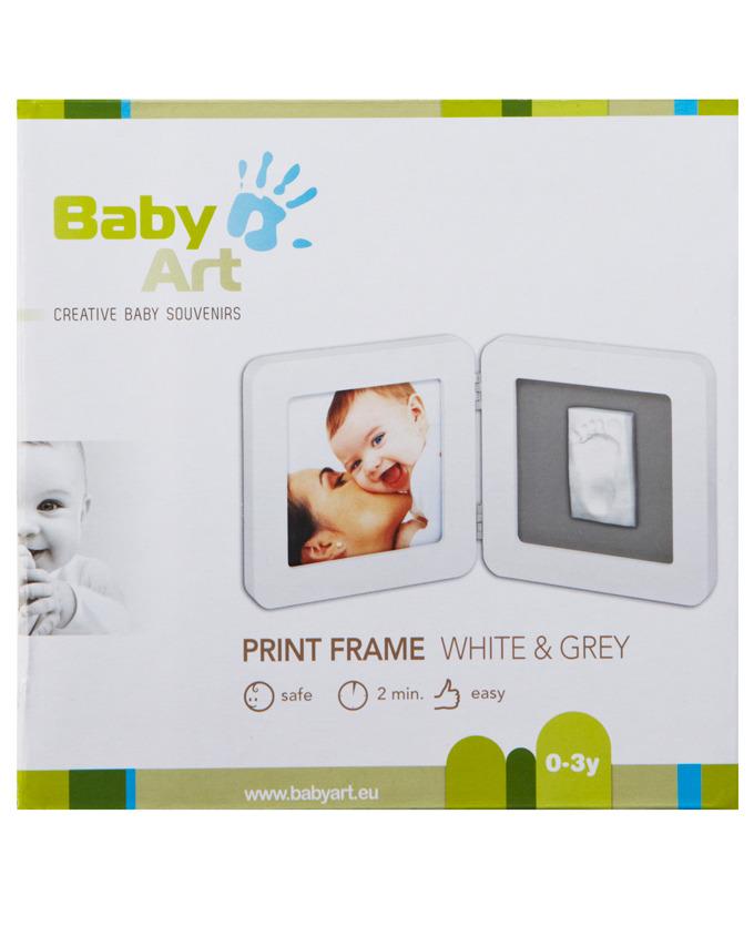 Foto Baby Art Print Frame blanco y gris