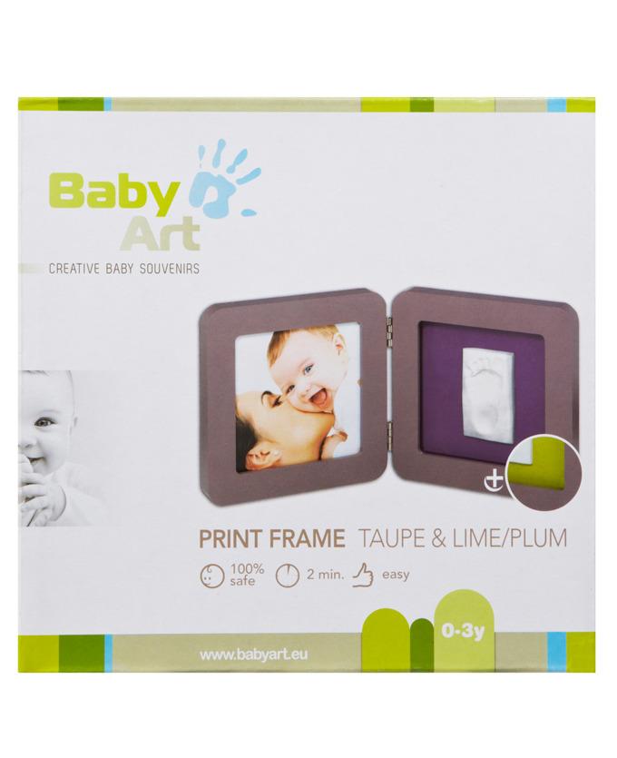 Foto Baby Art Print Frame marrón y lima