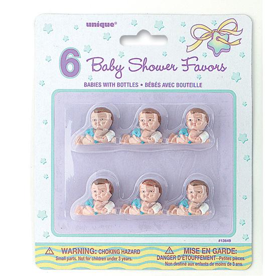 Foto Baby Shower Azul Tema Bebés con Biberones - Pack de 6