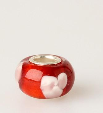 Foto Bacio italy. Abalorio FLORES cristal de murano rojo