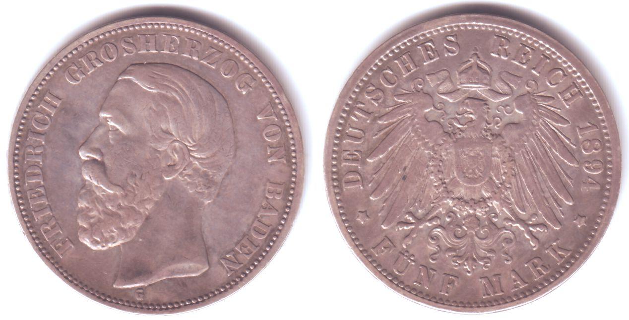 Foto Baden 5 Mark 1894 G