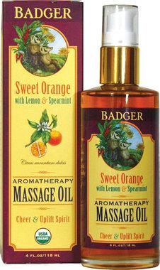 Foto Badger Balm Sweet Orange Aromatherapy Massage Oil