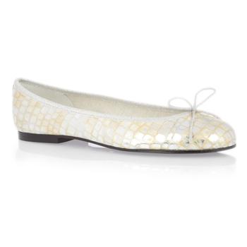 Foto Ballet Flat Gold Leather;Croc Ballet Pump.