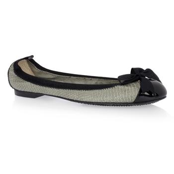 Foto Ballet Flat Grey Leather;Patent;Snake Ballet Pump.