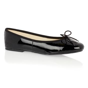 Foto Ballet Pump Black Leather;Patent Ballet Shoe.