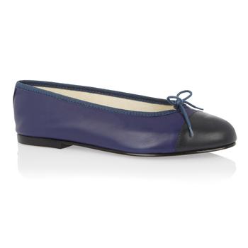 Foto Ballet Pump French Navy Leather Ballet Shoe.