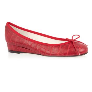 Foto Ballet Pump Red Matte Leather;Croc Ballet Shoe.