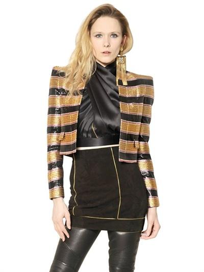 Foto balmain chaqueta de jacquard y lúrex