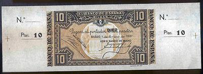Foto Banco De Bilbao 10 Pesetas 1937   Con Matriz  S.c.
