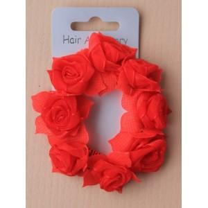 Foto banda para el cabello - capullo de rosa de tela de flores cola de:rojo