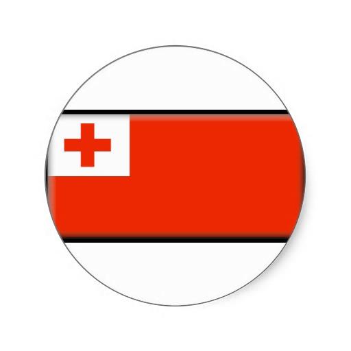 Foto Bandera de Tonga Pegatina Redonda