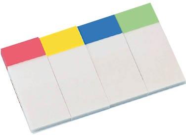 Foto Banderitas separadoras q-connect 20 x 50 mm transparentes y color pack de 4 con 40 hojas