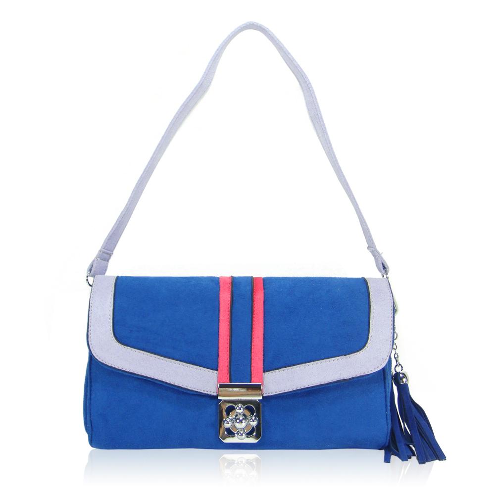 Foto Bandolera antelina azul