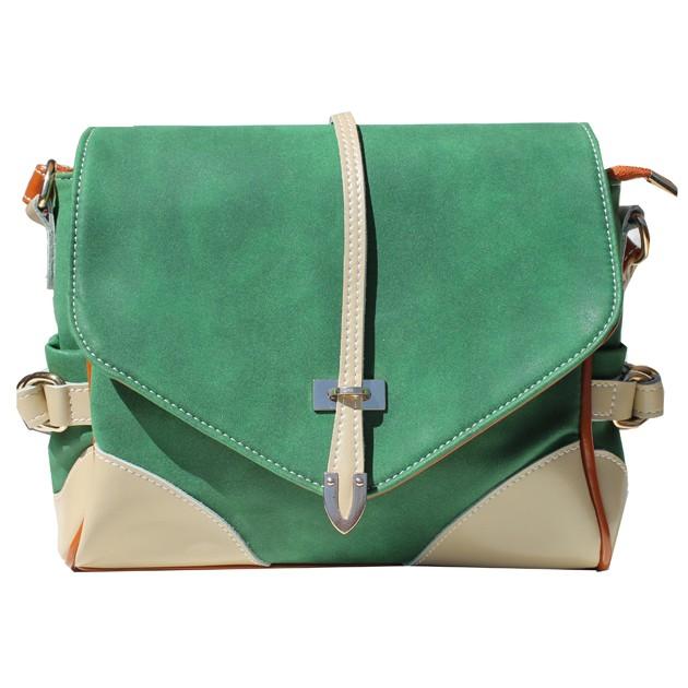 Foto Bandolera Bicolor Piel Verde