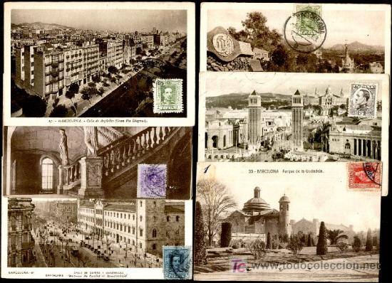 Foto barcelona: lote de 43 t postales antiguas, en sepia diferentes