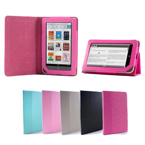 Foto Barnes & Noble Nook Color & Nook Tablet Hot Pink Leather Carrying Slim Perfect Fit Flip Folio Portfolio Book Style Case
