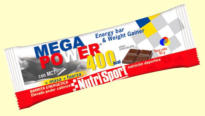 Foto Barrita Mega Power 400 Sabor Chocolate - Nutrisport - 85 gramos