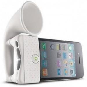 Foto Base amplificadora horn stand iphone 4 blanco