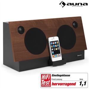 Foto Base Dock Auna para iPhone-iPod – diseño madera, 600W