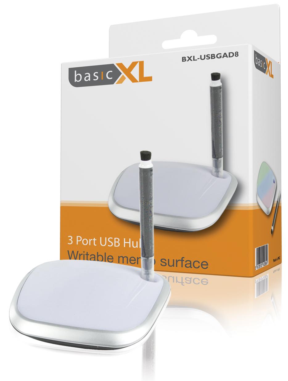 Foto basicXL Concentrador USB de 3 puertos y soporte para notas