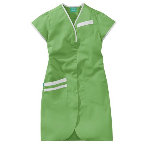 Foto Bata medica mujer cortas DAPHNEE 8PMC00PC Verde manzana/Blanco