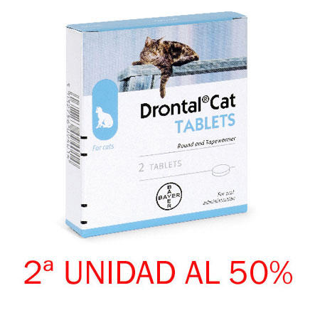 Foto Bayer Drontal Gatos 2 Comprimidos - 2ª Unidad 50%