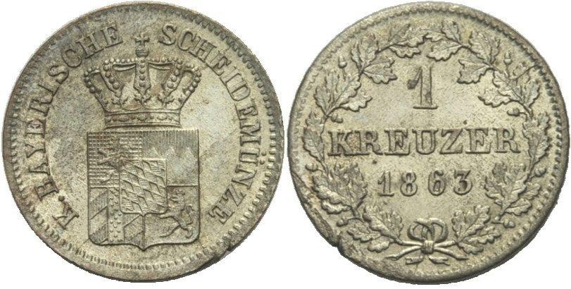 Foto Bayern 1 Kreuzer 1863