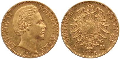 Foto Bayern 20 Mark Gold 1872 D
