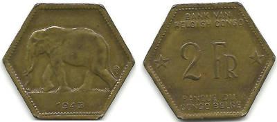 Foto Belgian Congo - 2 Francs - 1943 - 04210